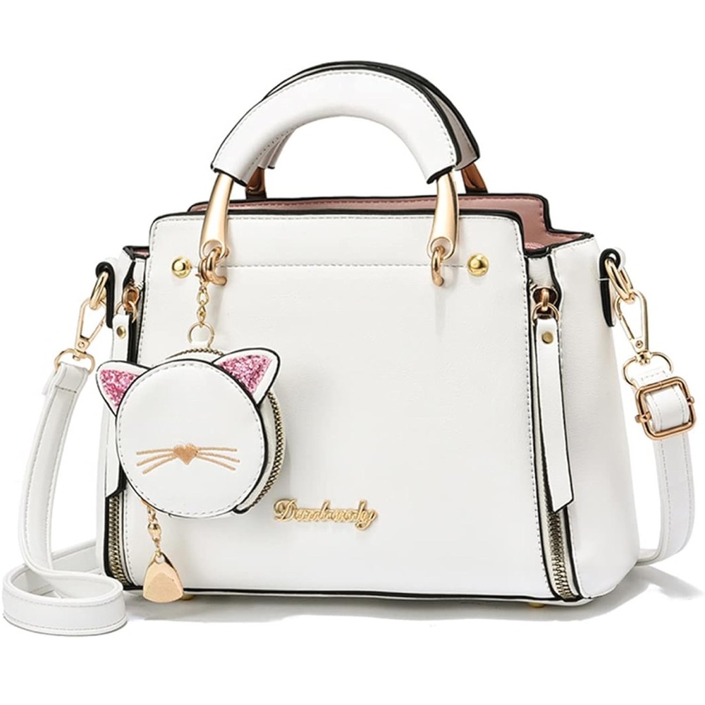 Womens Top Handle Satchel Bag With Coin Purse Crossbody Strap